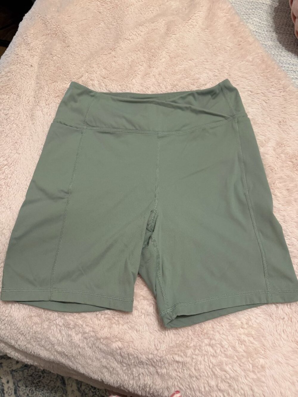 Danskin Olive Green High-Rise Bike Shorts